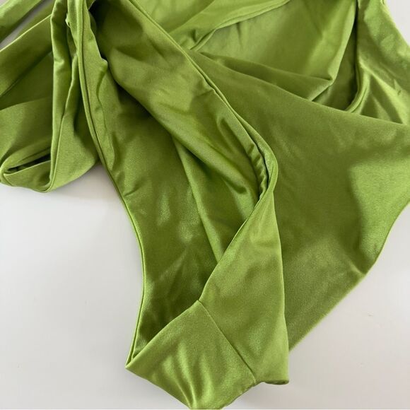 ⭕️ JADE SWIM One Piece Swimsuit Bathing Suit Lime Green Shimmer Large - Picture 8 of 9